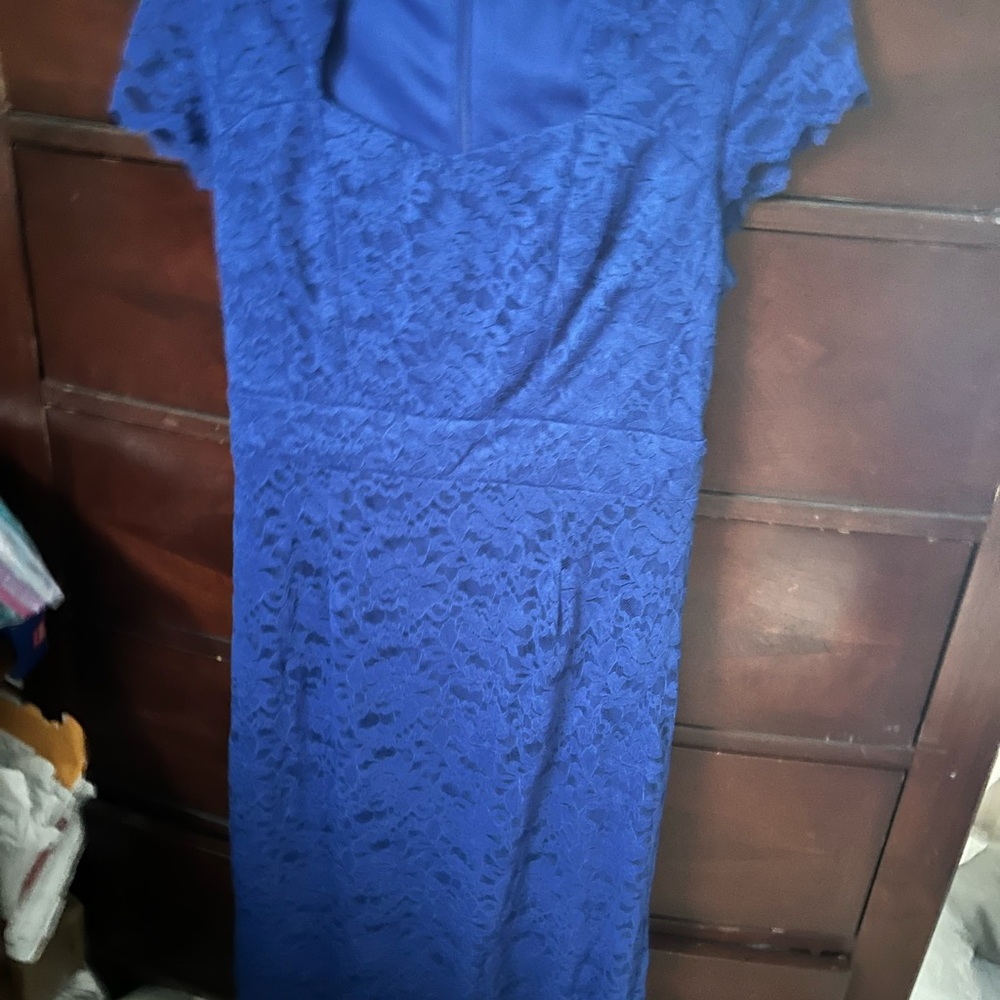 Elegant Blue Lace Dress